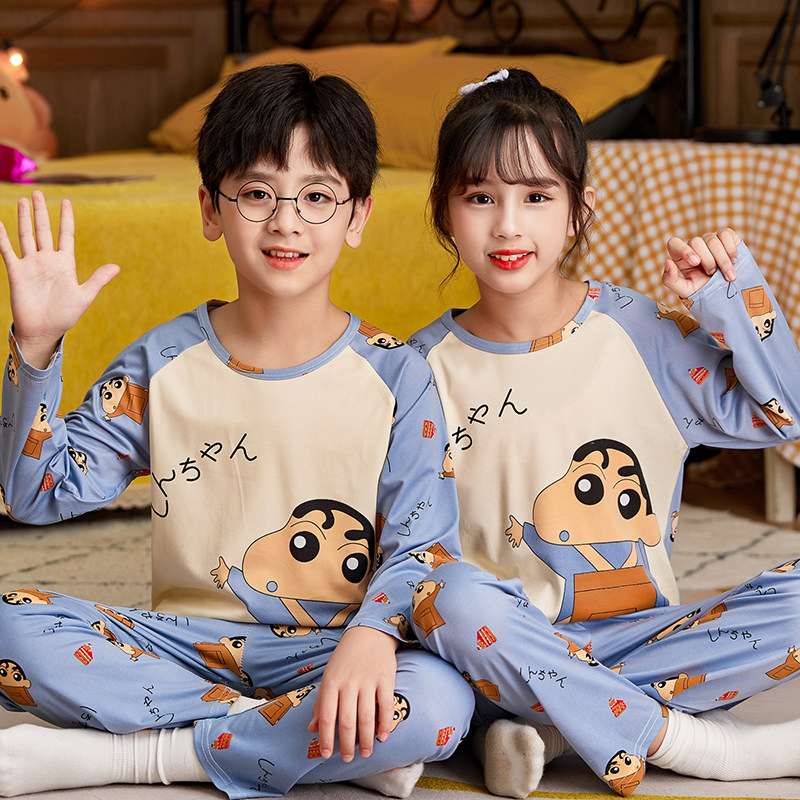 儿童睡衣2026新款春秋季男童女孩纯棉长袖中大童秋天小男孩家居服