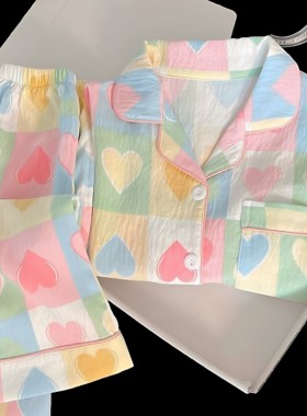 纯棉女童睡衣儿童家居服春秋季