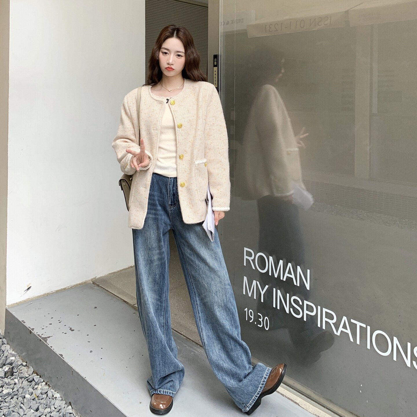 小香风宽松气质加厚外套女2025秋冬新款今年流行温柔风小个子上衣,女装短外套,沁古纱衣