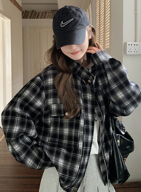 【秋季现货】美式复古格子夹克外套C606 P145 K218