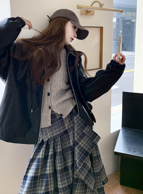 秋季新品【现货】Q653连帽皮衣P165 K228 半裙P85 K125