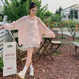 浅绿色连帽新中式防晒服女2025夏季新款国风刺绣好看宽松短款外套，女装防晒衣，沁古纱衣