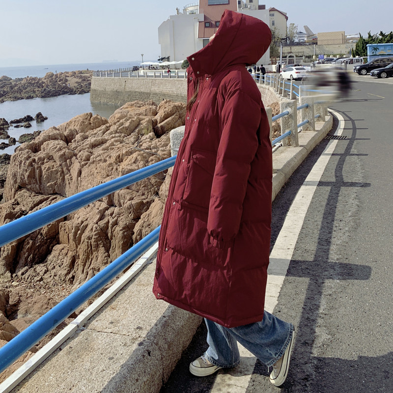 新品现货新年圣诞红加厚长款羽绒服262-D957P185K268,女装棉衣/棉服,沁古纱衣