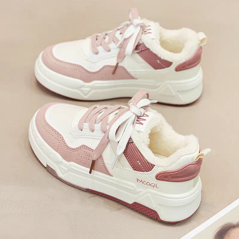 鞋子新款2025爆款女学生加绒小白鞋冬季保暖防滑板鞋休闲运动棉鞋