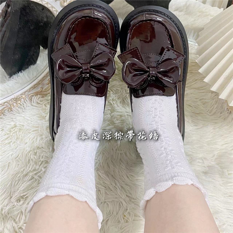 学生鞋贝尔制服鞋正统蝴蝶结厚底