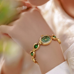 轻奢气质百搭潮流女士腕表 绿色玉石雅致国风款 新款 女士手表新中式