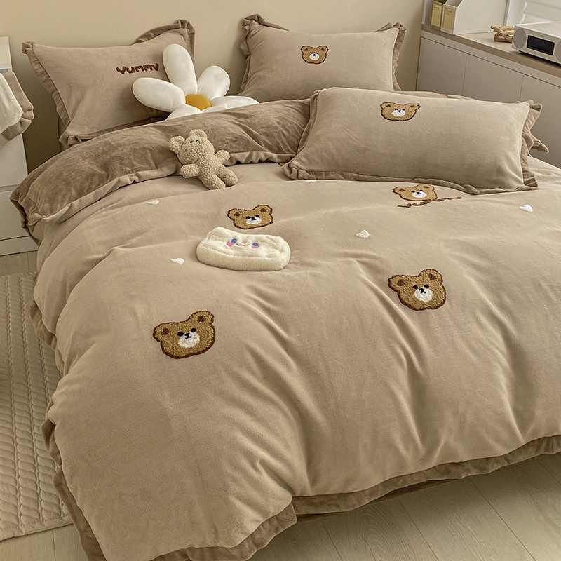 加厚保暖可爱熊230g高克重牛奶绒