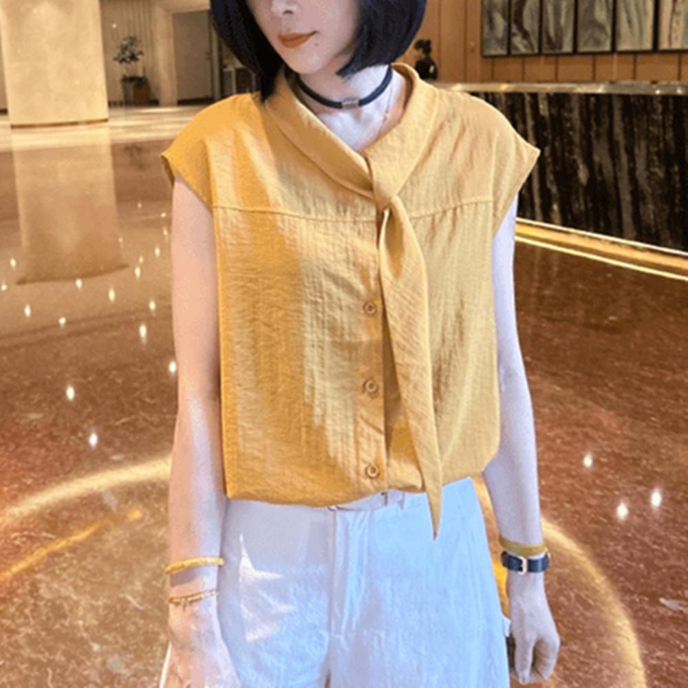 夏小衫轻薄短袖上衣长领