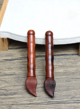 雷击枣木文昌笔挂件吊坠道家法器随身配饰老料深色精雕手工打磨