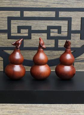 新款雷击枣木龙头葫芦挂件配饰精品深色木质摆件小葫芦望天龙头