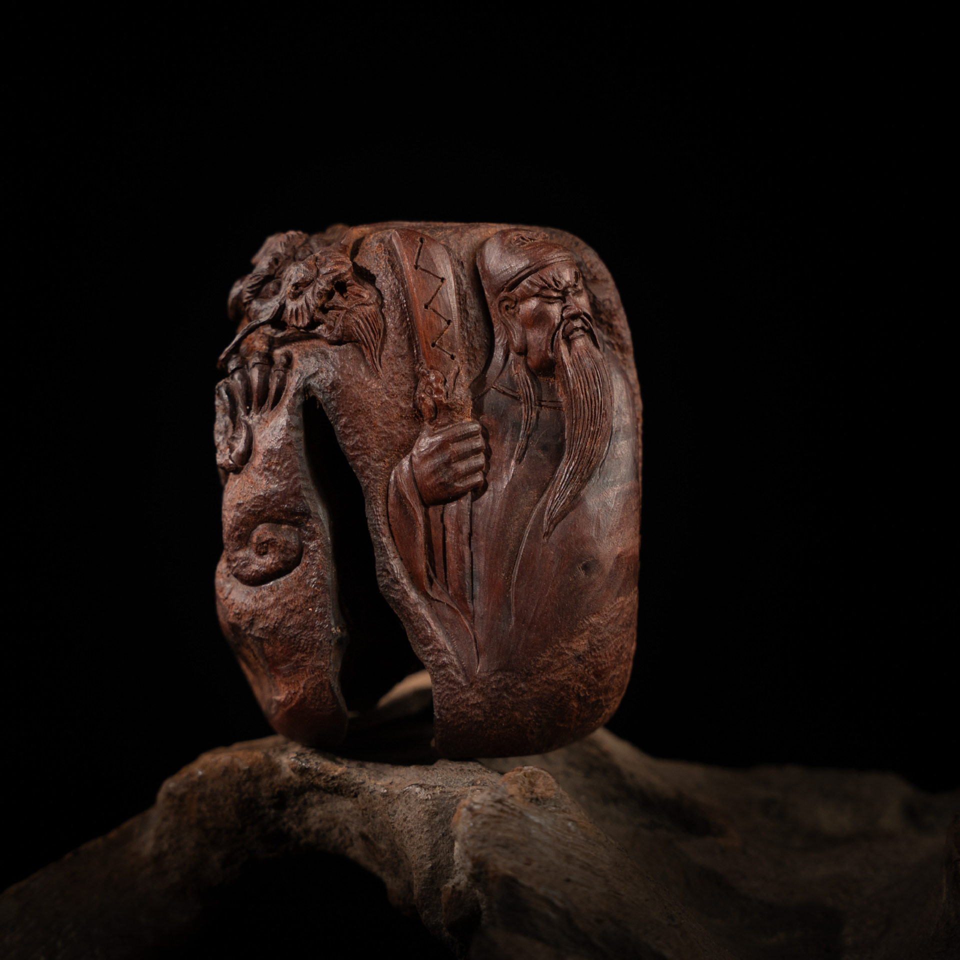 【孤品】雷击木枣木纯手工盘龙关羽手把件关公吊坠挂件清刀师傅,家居饰品,国学摆件,淘宝优惠券,粉丝福利购,淘宝优惠卷