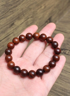 雷击枣木佛珠手串1.0X19颗手链女士少儿比较合适深色老料高抛光
