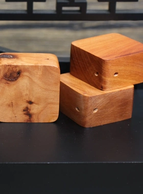 雷击枣木方块挂件吊坠道家法器随身配饰老料深色手工打磨已打孔