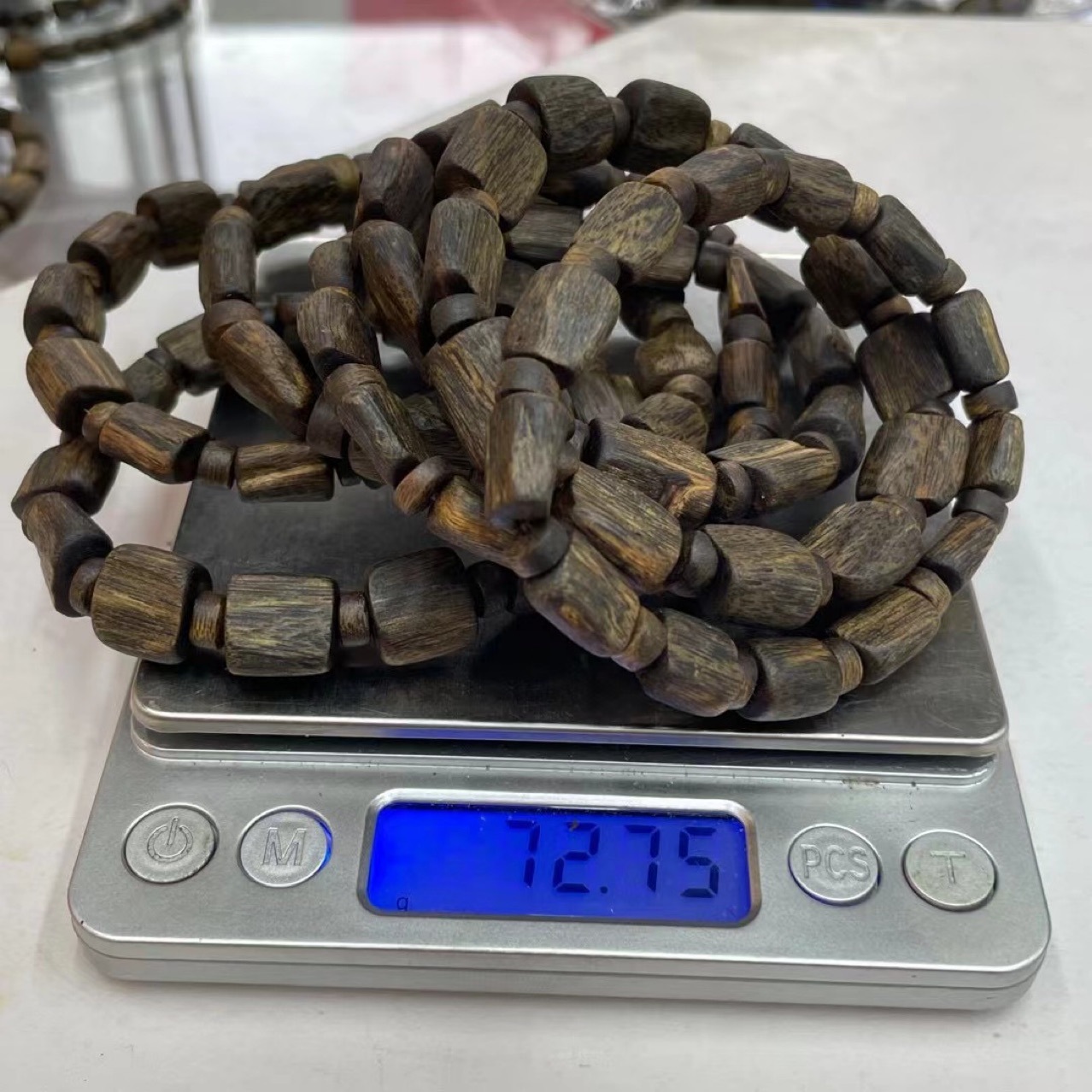 奇楠沉水树心油单圈手串，男女款，，内熟料，油脂饱满软天然香