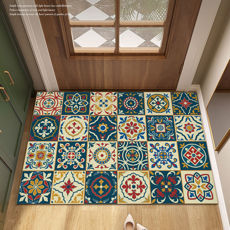 美式入户门地垫防滑耐脏 花砖门垫 门厅垫子脚垫家用客厅卧室地毯,居家布艺,家用脚垫,淘宝优惠券,粉丝福利购,淘宝优惠卷