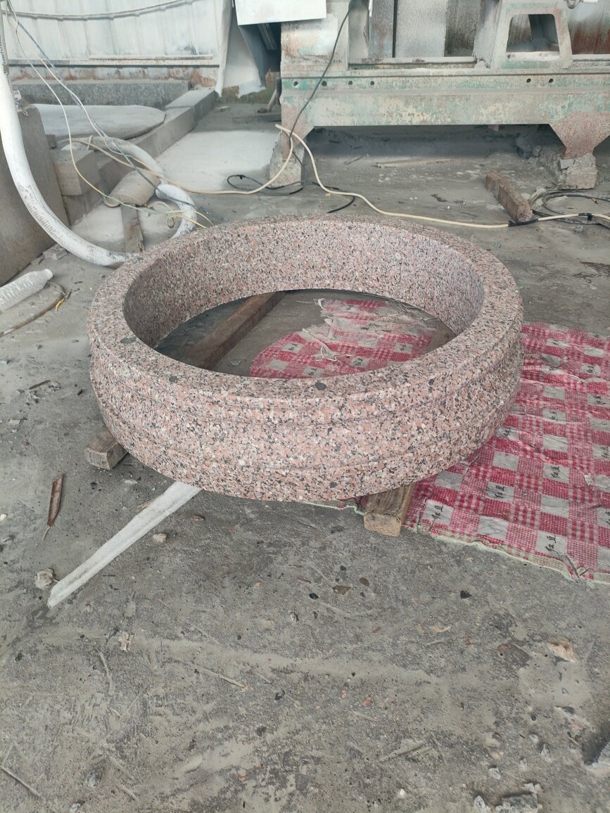 定制花岗岩树池石树坑石花池石大理石花坛圆形树坑石庭院园林摆件