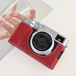 富士XT50保护套XS20XT30二代X100VIXT5相机包底座配件真皮套xm5红