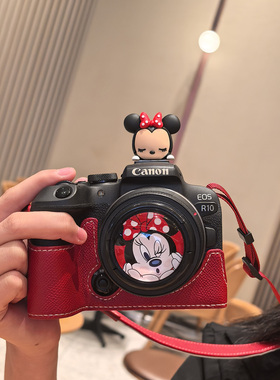 佳能R50保护套R10 R62二代R8 RP壳配件皮套红色适用于R50V相机包