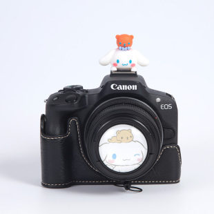 适用佳能R50 热靴盖m50二代R10小痰盂49mm防丢绳 相机镜头盖200d