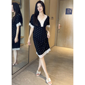 蕾丝花边女士带胸垫连衣裙睡衣家居服 新款 莫代尔睡裙女款 2026夏季