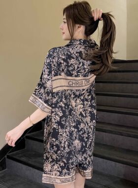 高级感冰雪丝短袖凉感睡衣女套装