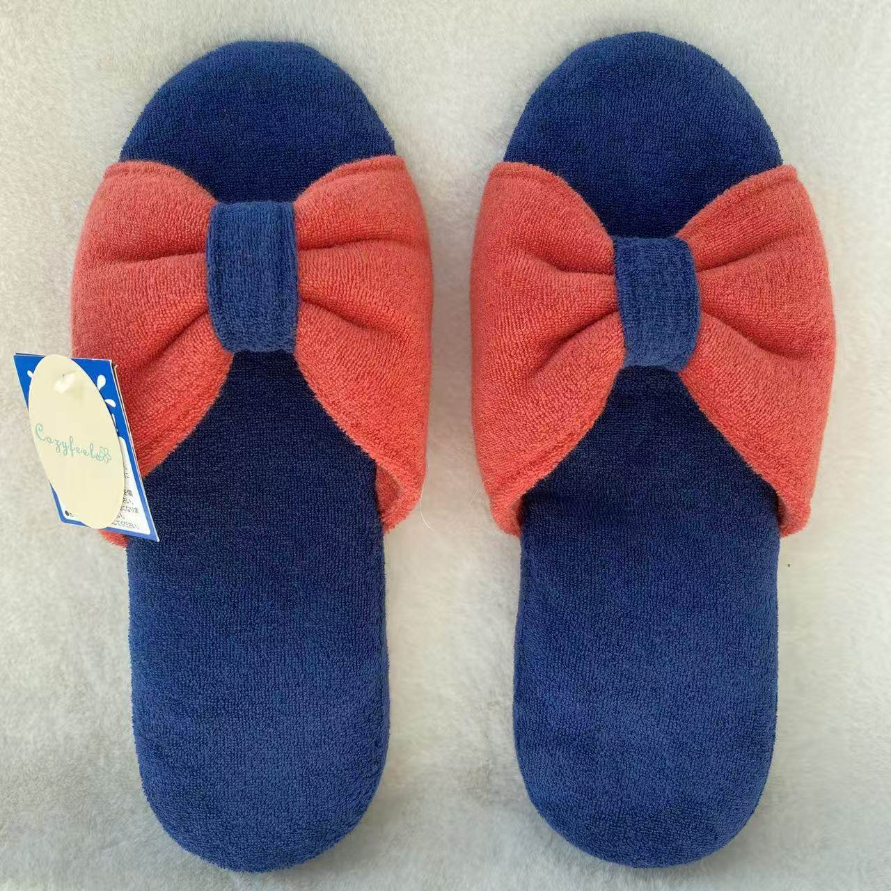 纯棉毛巾料女士室内鞋棉拖鞋