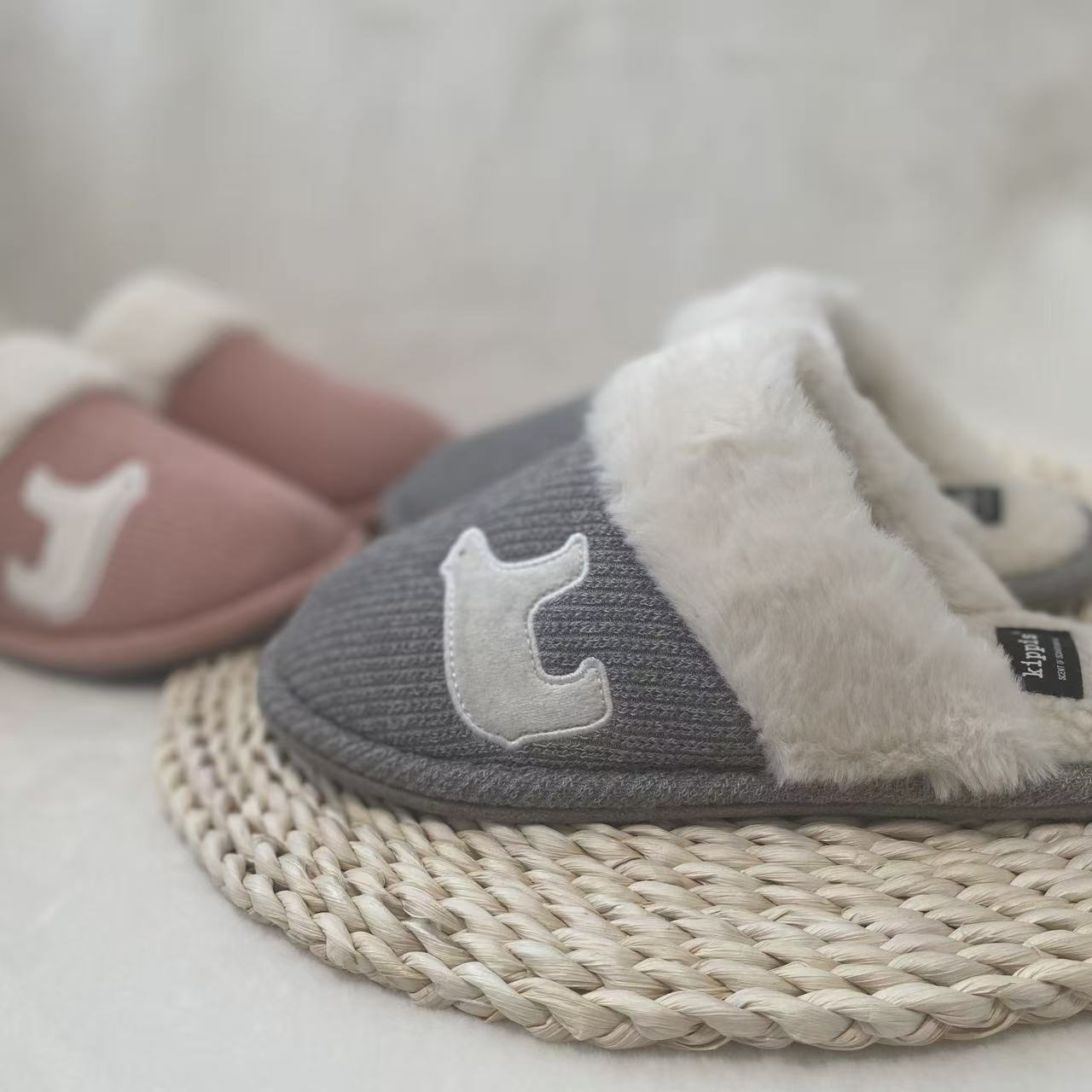 情侣拖鞋加绒加厚日系室内居家鞋