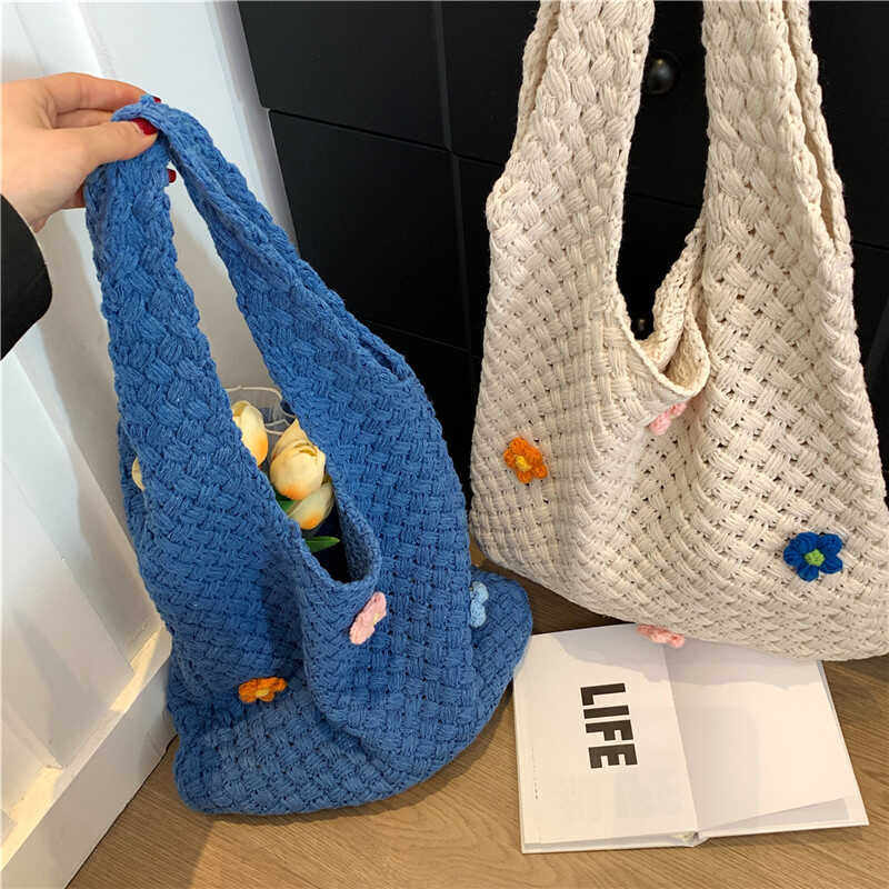 毛线编织大包包2024新款时尚女士针织托特包夏季百搭度假风单肩包,箱包皮具/热销女包/男包,通用款女包,淘宝优惠券,粉丝福利购,淘宝优惠卷