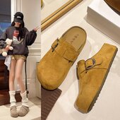 半拖懒人鞋 厚底勃肯鞋 包头拖百搭一脚蹬增高博肯鞋 春季 女2026新款
