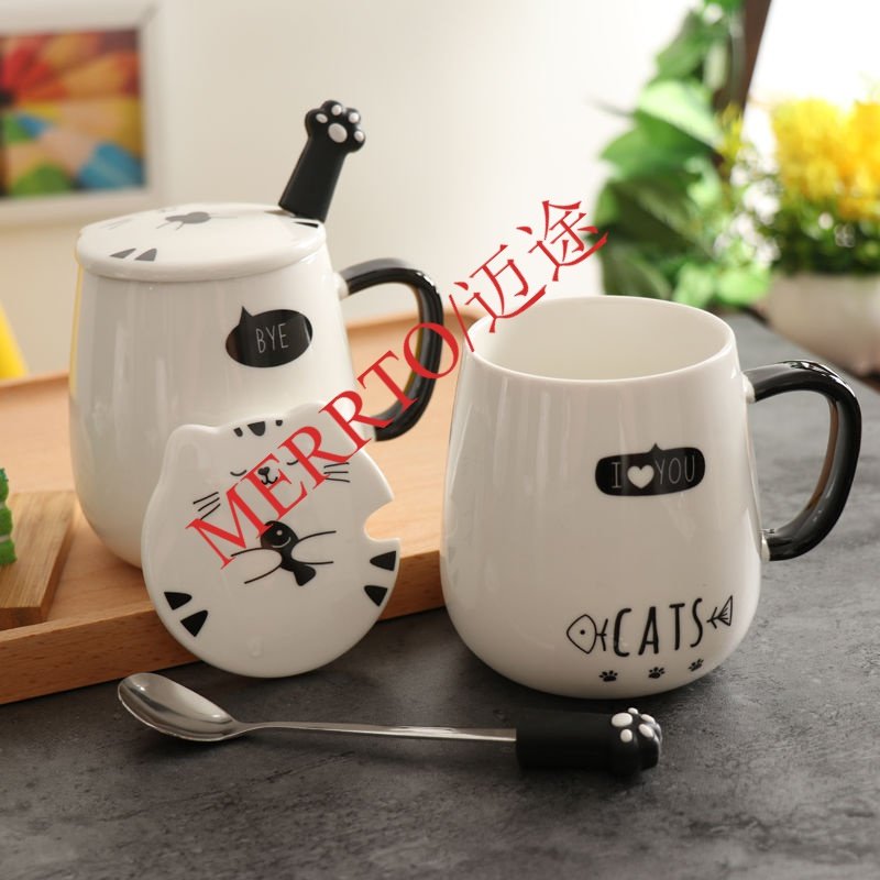 简约陶瓷水杯家用早餐杯个性马克杯陶瓷带盖情人节礼物办公咖啡杯|ruв категории открытый/альпинизм/в поход/Поездки товаров, питьевой прибор/воду контейнер, кубок - от Buy2taobao.com для оказания профессиональной услуги покупки агента Taobao