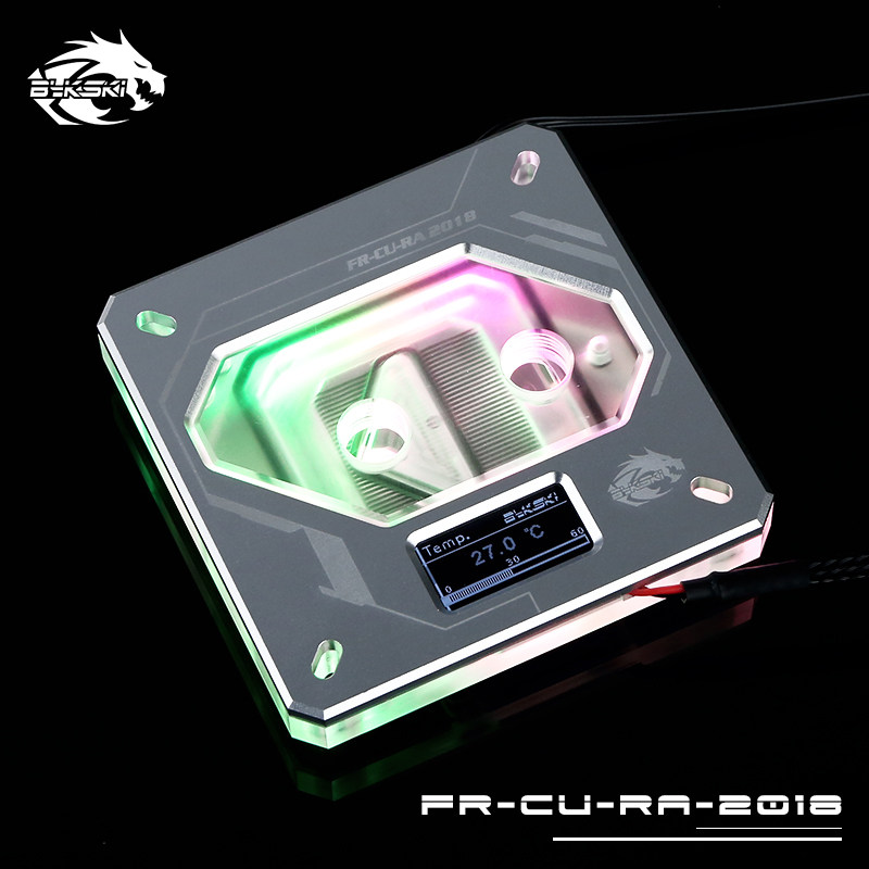新品 电脑水冷英特尔CPU水冷头2011 2066 115X温度计银色幻彩版