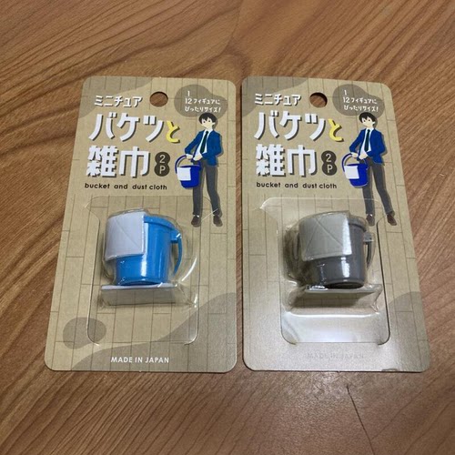 YAMADA/山田化学 1/12食玩娃娃物卫生扫除场景水桶抹布微缩模型