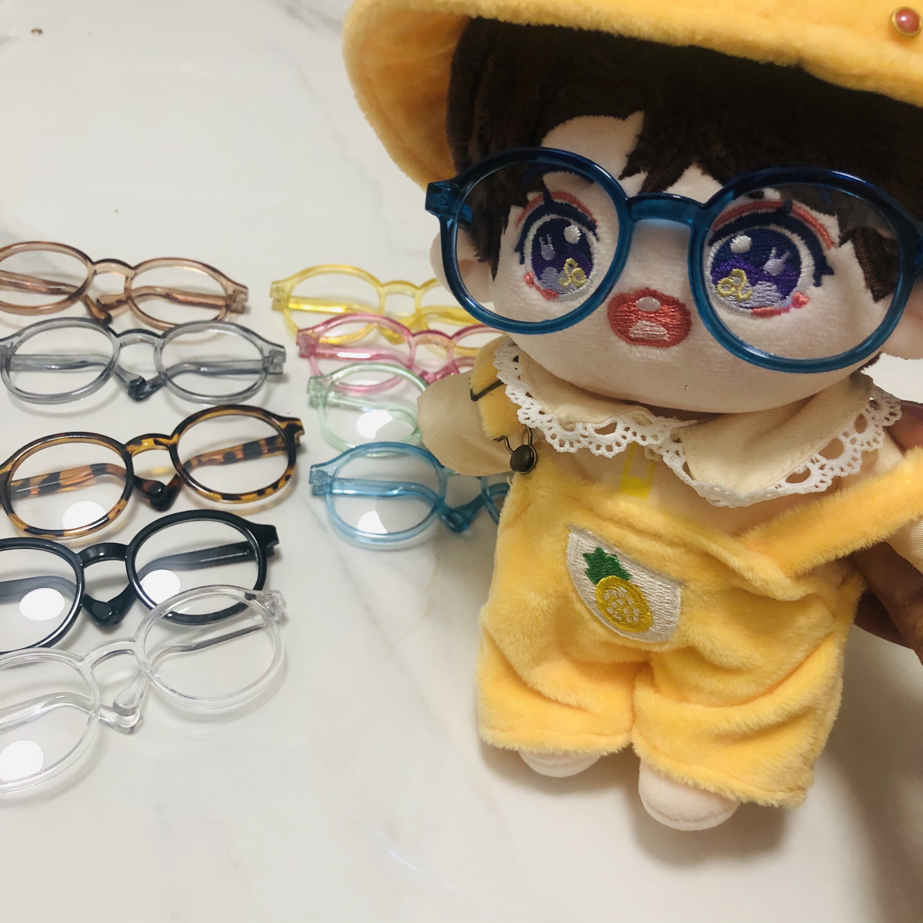 20厘米棉花娃娃娃用拉布布眼镜配件小布blythe摆拍道具高透玩具