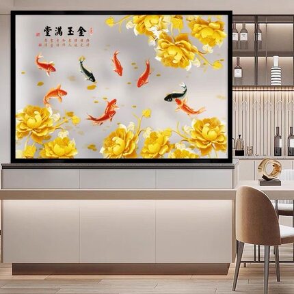 新品客厅餐厅遮挡入户玄关卧室遮挡艺术钢化玻璃屏风隔断横款定制