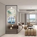 新款 饰玄关入户钢化玻璃客厅定制 轻奢现代简约艺术屏风隔断遮挡装