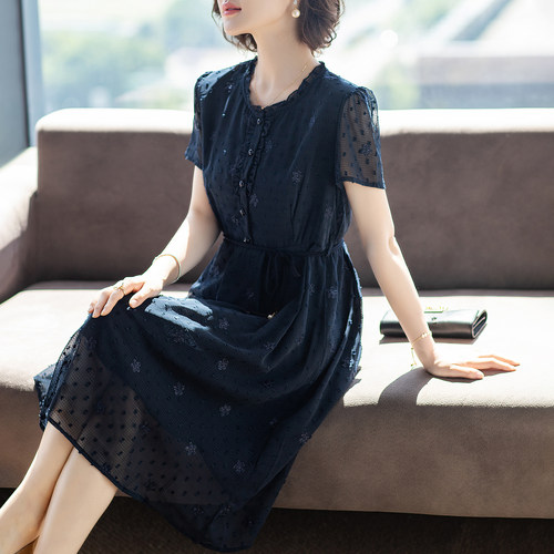 洋派高贵阔太太洋装气质新款时尚40岁中老年女夏季年轻妈妈裙子