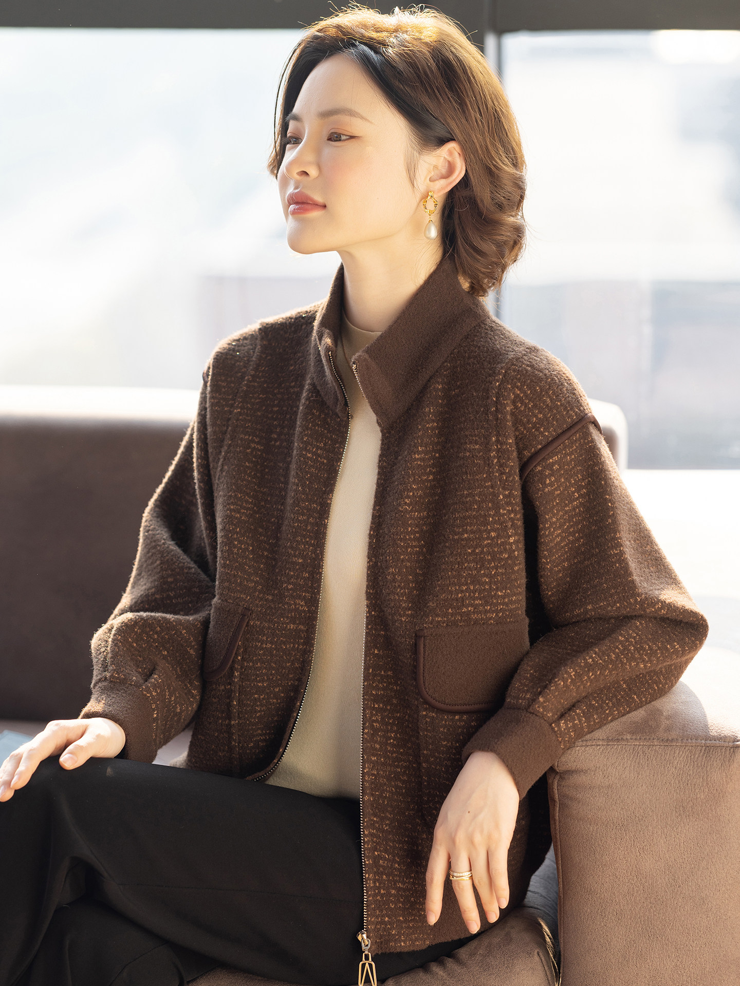 妈妈款洋气休闲外套2026新款春装时尚中老年女士春秋上衣服夹克衫