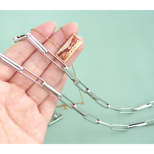 纯铜包链条银色钯金几何链条个性 长链子女包肩带配件单肩包长带子