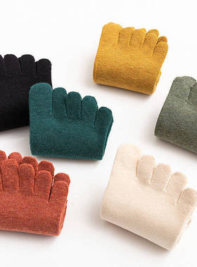 特价五指袜女纯棉防臭女袜子中短筒袜春秋吸汗分脚趾袜纯色袜子