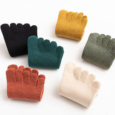 特价五指袜女纯棉防臭女袜子中短筒袜春秋吸汗分脚趾袜纯色袜子