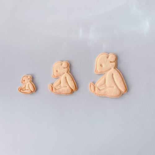 ins网红小熊曲奇饼干模具可爱卡通动物糖霜翻糖按压磨具烘焙工具