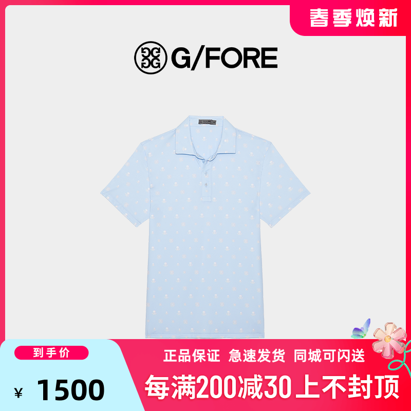 2023年夏季新款G/FORE高尔夫男式印花POLO衫高尔夫翻领印花POLO衫