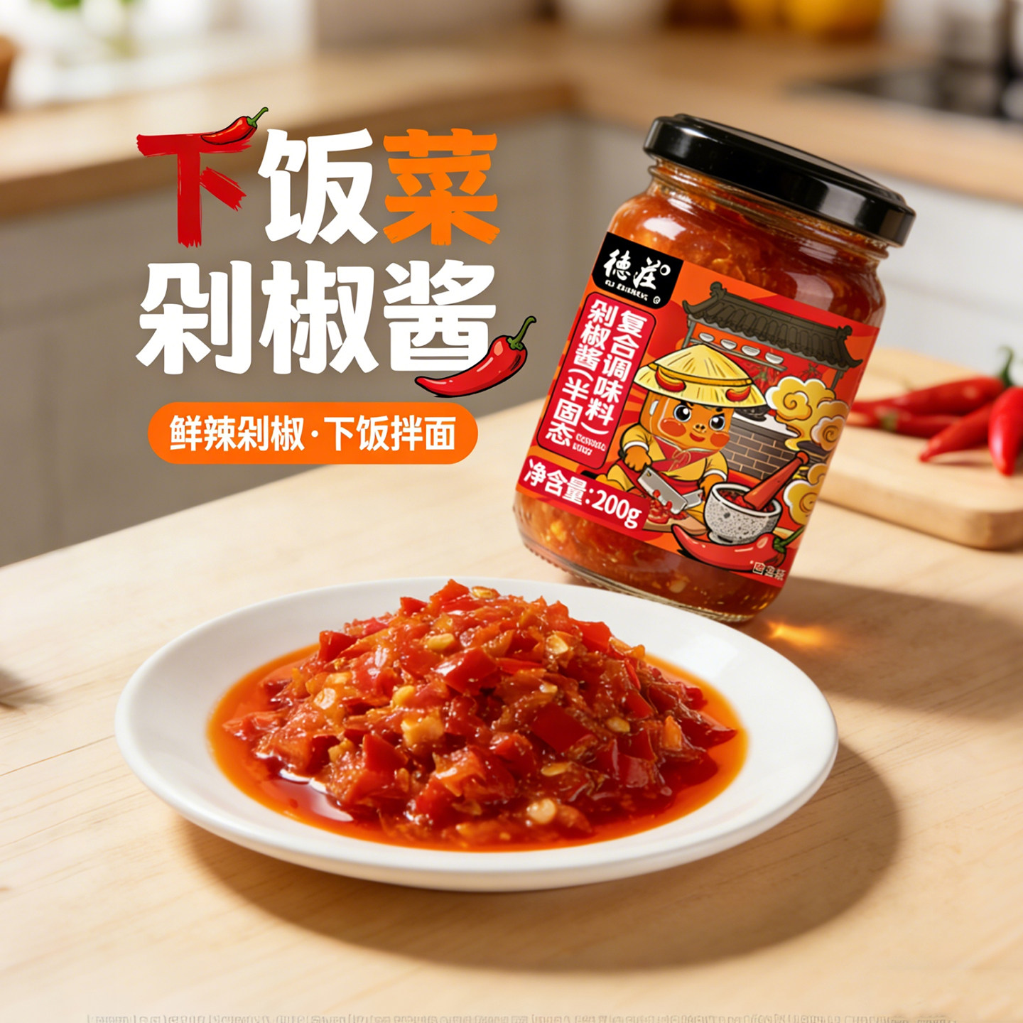 德庄剁椒酱辣椒酱下饭菜拌饭料图片