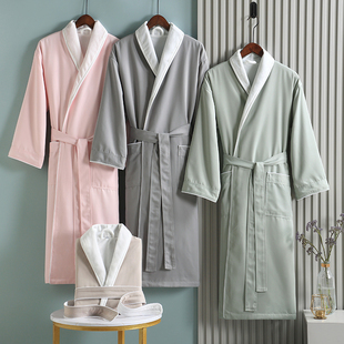 五星级酒店高端浴袍男女情侣四季通用浴巾比纯棉吸水速干冬季浴衣