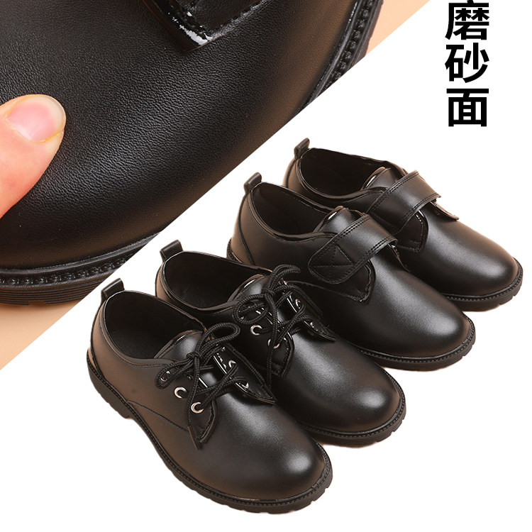 新款皮鞋男韩版潮流百搭帅气鞋子男系带休闲青少年英伦黑色小皮鞋