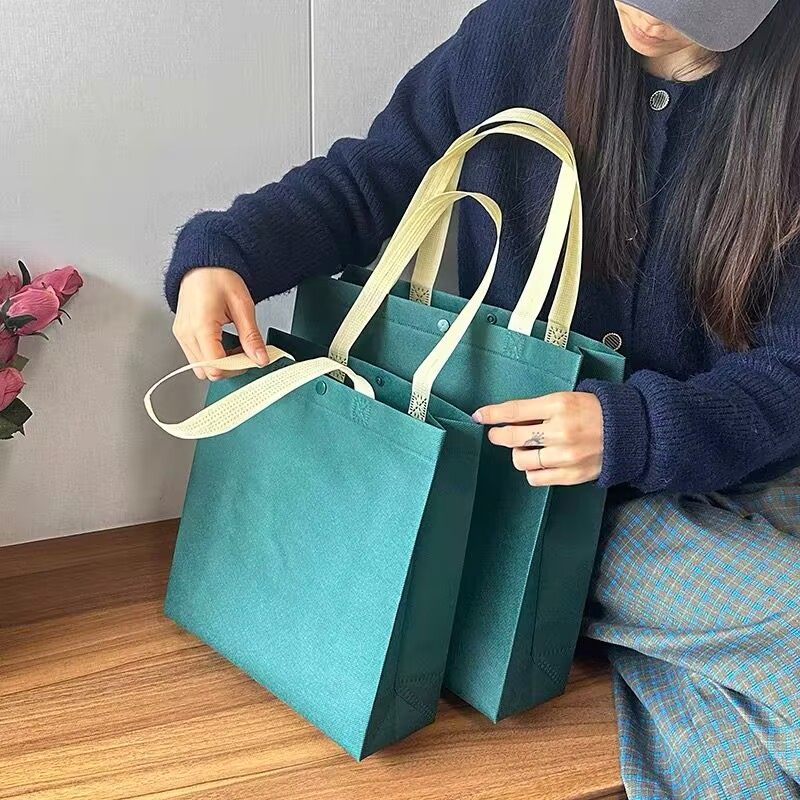 无纺布袋高档服装店手提袋帆布折叠环保购物袋印LOGO广告宣传袋子