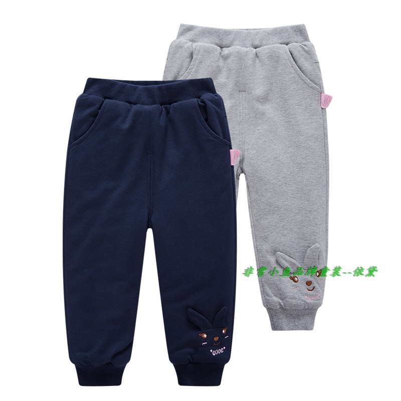 非常小鱼2018冬装童装38974女童针织棉裤夹棉裤80-120满百包邮