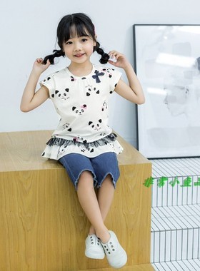 非常小鱼2019夏装29455女童纯棉针织短袖T恤90-120码满百包邮