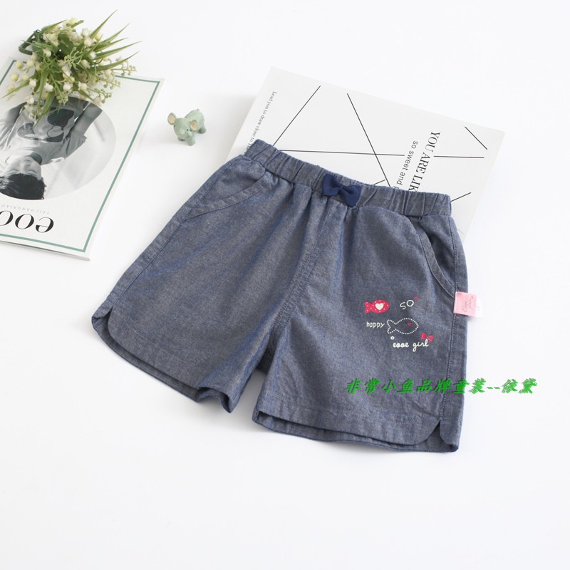 女童纯棉牛仔休闲短裤满百包邮