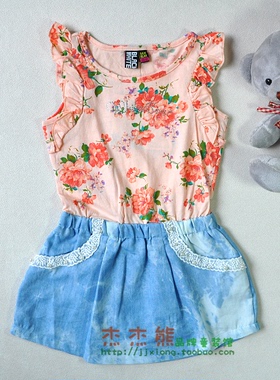 黑白熊BW40360女童背心连衣裙纯棉裙子童装100-140码